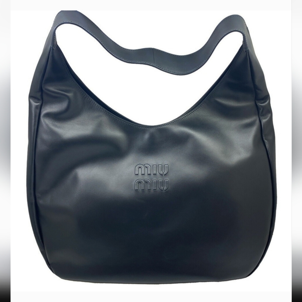 MIU MIU Hobo Leather Black